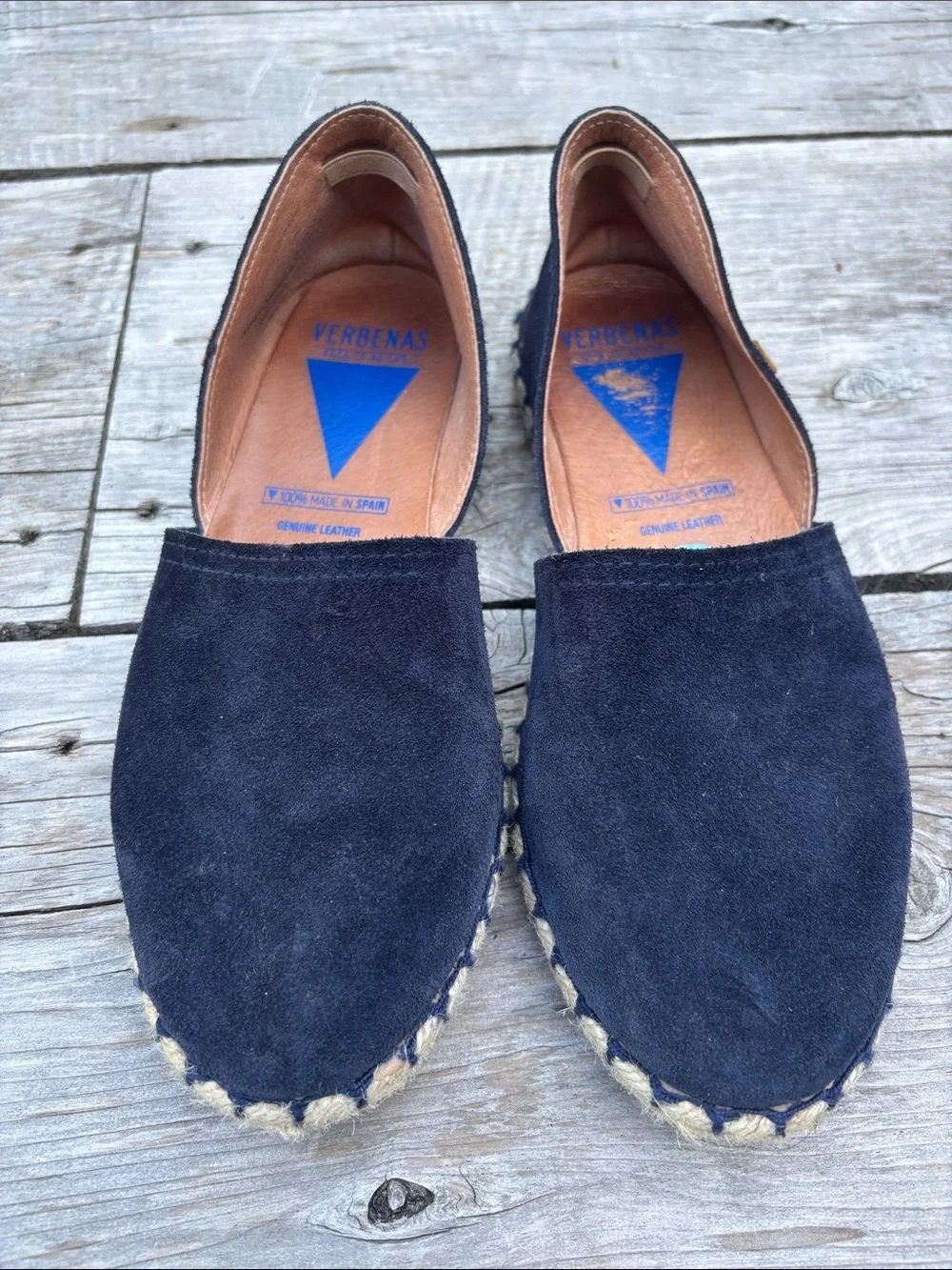 VERBENAS Carmen Navy Blue Suede Espadrilles | Made in Spain | EU 38 - Picture 2 of 8